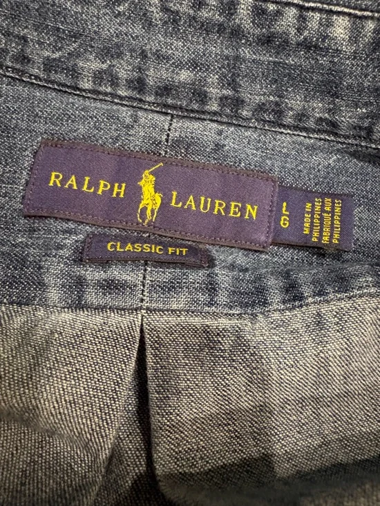Ralph Lauren Blue Denim Button-Down Shirt - Picture 4 of 4